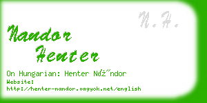 nandor henter business card